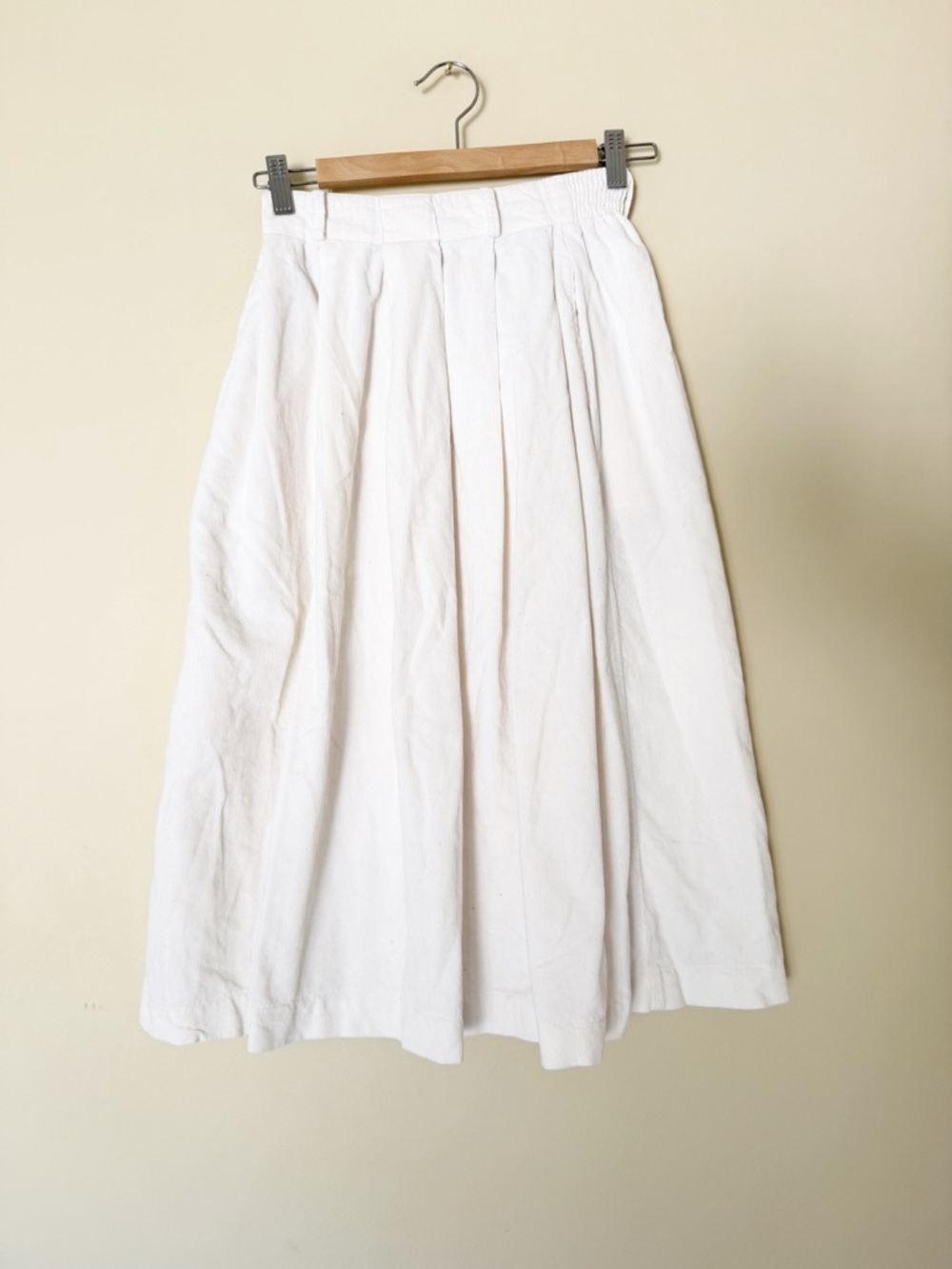 Talbots 80's Vintage Corduroy Midi A Line Ivory Full Prairie Style